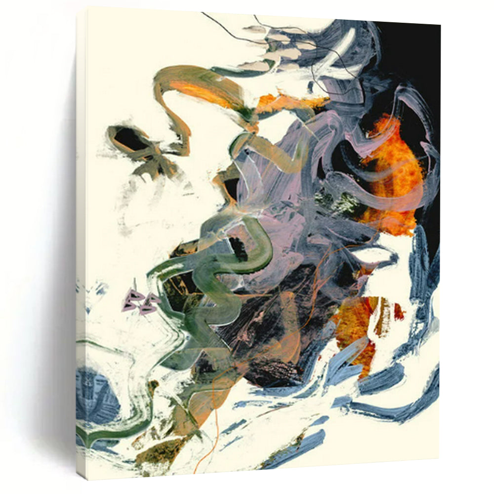 Large-Format-Scale Hand-Painted Abstract Canvases for Bedroom & Hallway LargeART2312