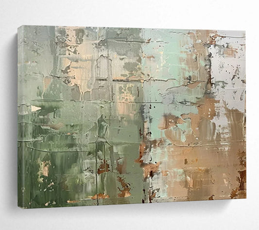 Green - Brown Textured Abstract - Eclectic Home Accent DLZ107