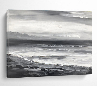 Dramatic Hand - Painted Textured Abstract Painting for Entryway & Living Room DKH632