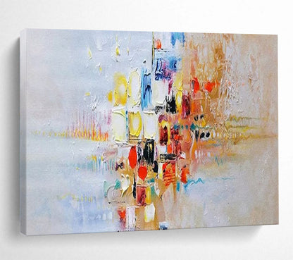Colorful Abstract Cityscape - Vibrant Living Room or Office Art DLZ180