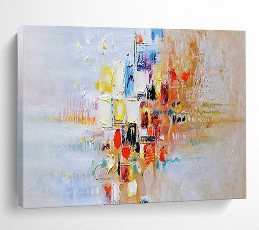 Colorful Abstract Cityscape - Vibrant Living Room or Office Art DLZ180