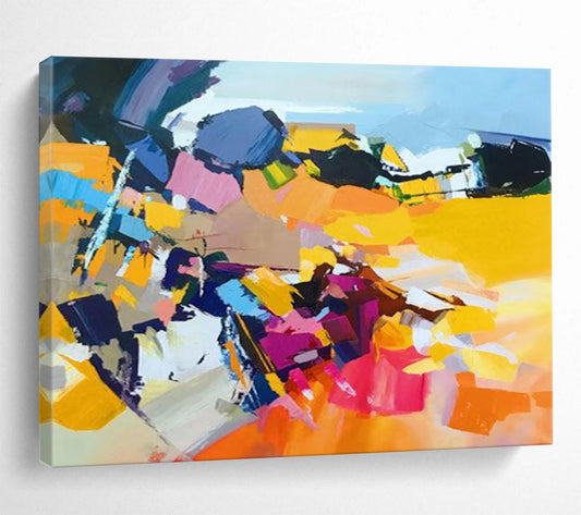 Bold Color Block Abstract - Modern Living Room or Office Statement DLZ187