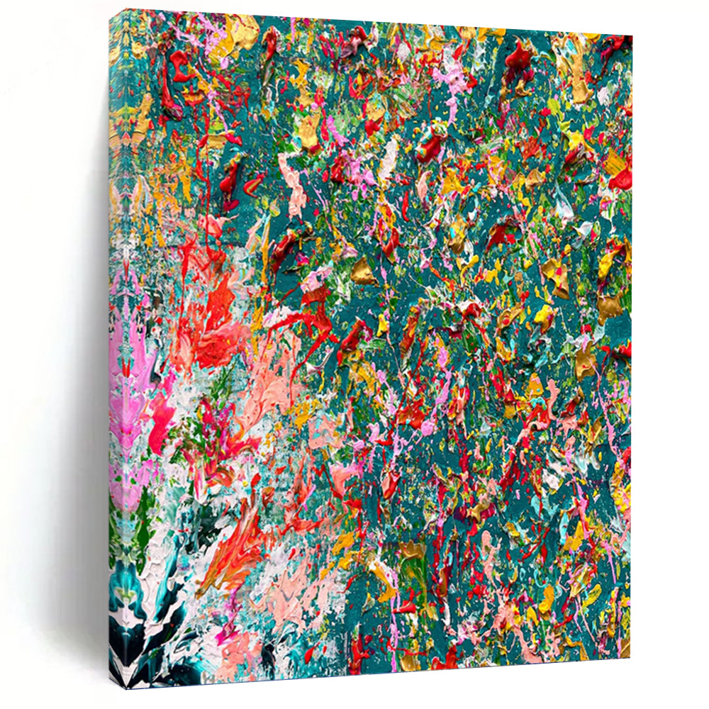 Custom Vertical Hand - Painted Large Abstract Canvas for Bedroom and Hotel DKH1682