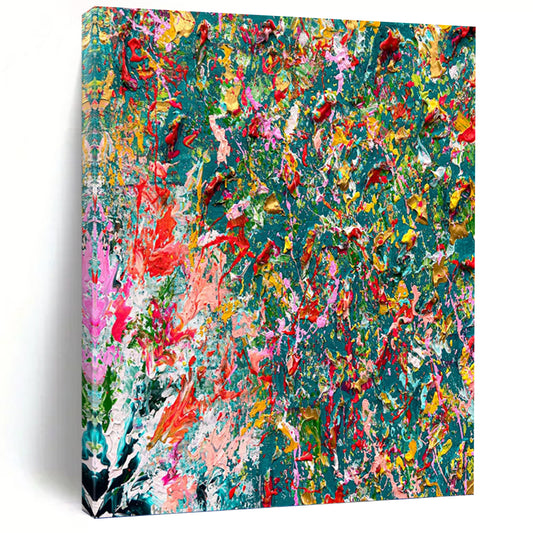 Custom Vertical Hand - Painted Large Abstract Canvas for Bedroom and Hotel DKH1682