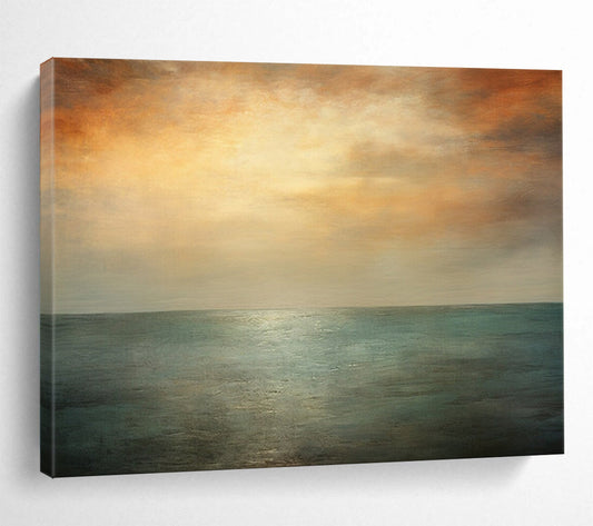 Serene Sea & Sky Abstract - Coastal Living Room Bliss DLZ010