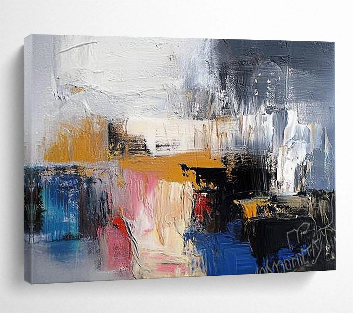 Colorful Abstract Layers "Urban Symphony" Painting On Canvas HB0415