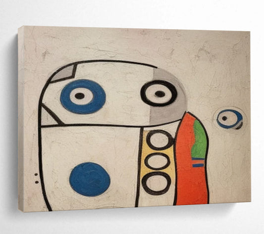 Whimsical Robot - like Abstract Art - Playful Kids’ Room Decor DLZ001