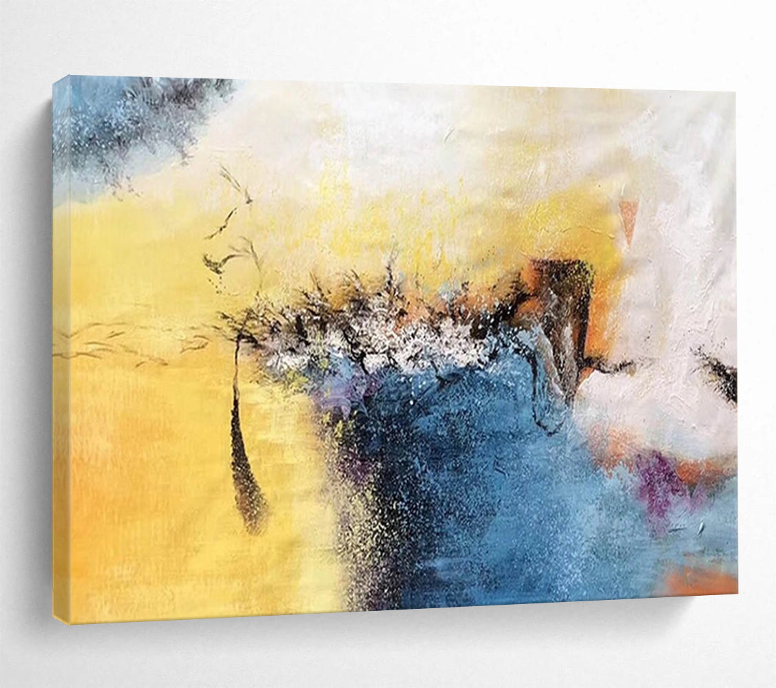 Dynamic Yellow and Blue Abstract: Capture the Essence of Creativity DLZ156