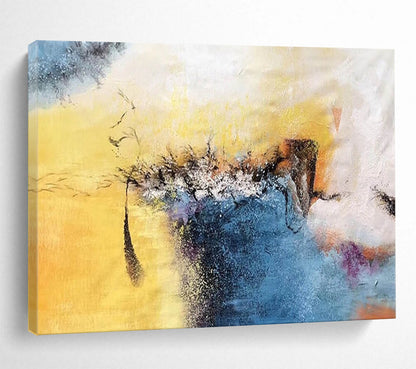 Dynamic Yellow and Blue Abstract: Capture the Essence of Creativity DLZ156