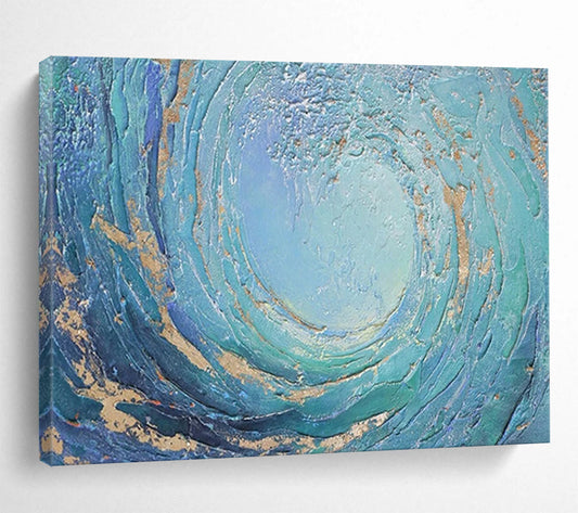 Textured Ocean Vortex - Dramatic Coastal Living Room Art DLZ254