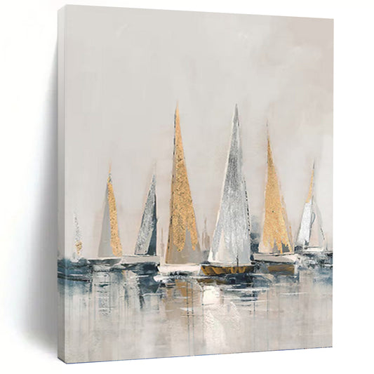 Large - Sized Graceful Hand - Painted Textured Abstract Painting on Canvas for Dining Room & Hotel DKH1416