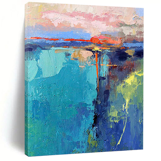 Vast Hand - Painted Custom Textured Abstract Mural for Dining Room & Hotel Suite DKH1030