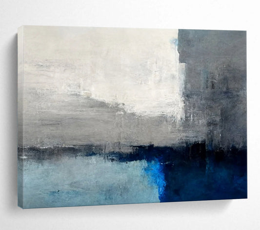 Grey & Blue Horizon Abstract - Calm Office Focus DLZ074