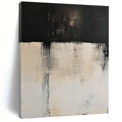 Contemporary abstract art features large white and black color blocks with blurred edges and delicate textures in high definition minimalist style. DLZ0712