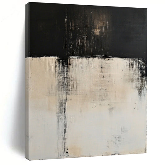Contemporary abstract art features large white and black color blocks with blurred edges and delicate textures in high definition minimalist style. DLZ0712