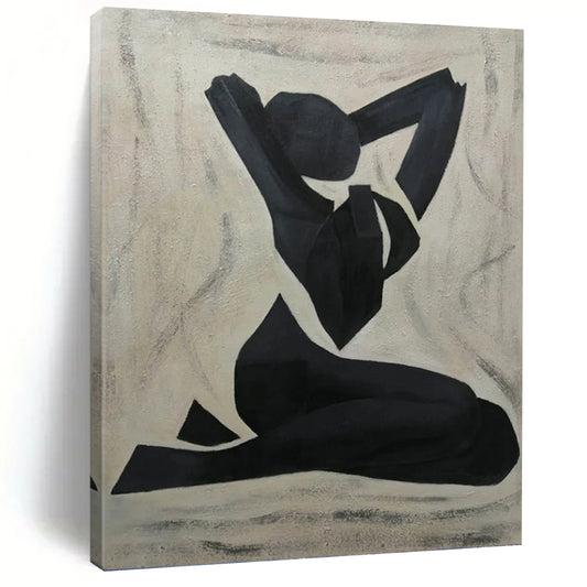 Grand Vertical Hand - Painted Custom Abstract Sonnet (with Captivating Textures) for Dining Room and Hotel DKH1565