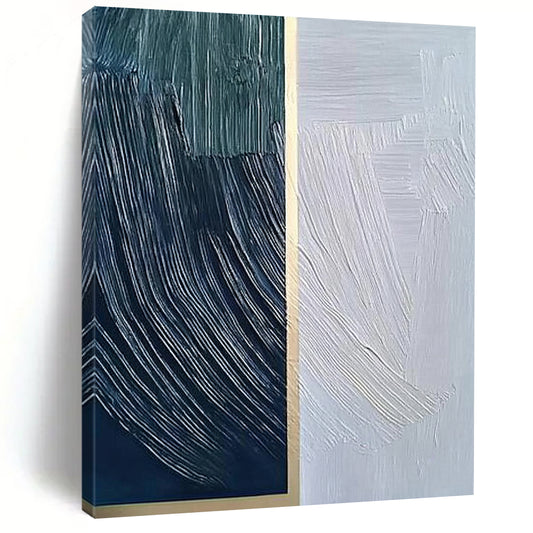 Contemporary hand-painted abstract artwork featuring vibrant colors and dynamic shapes creating an immersive visual experience for modern spaces. DLZ1763