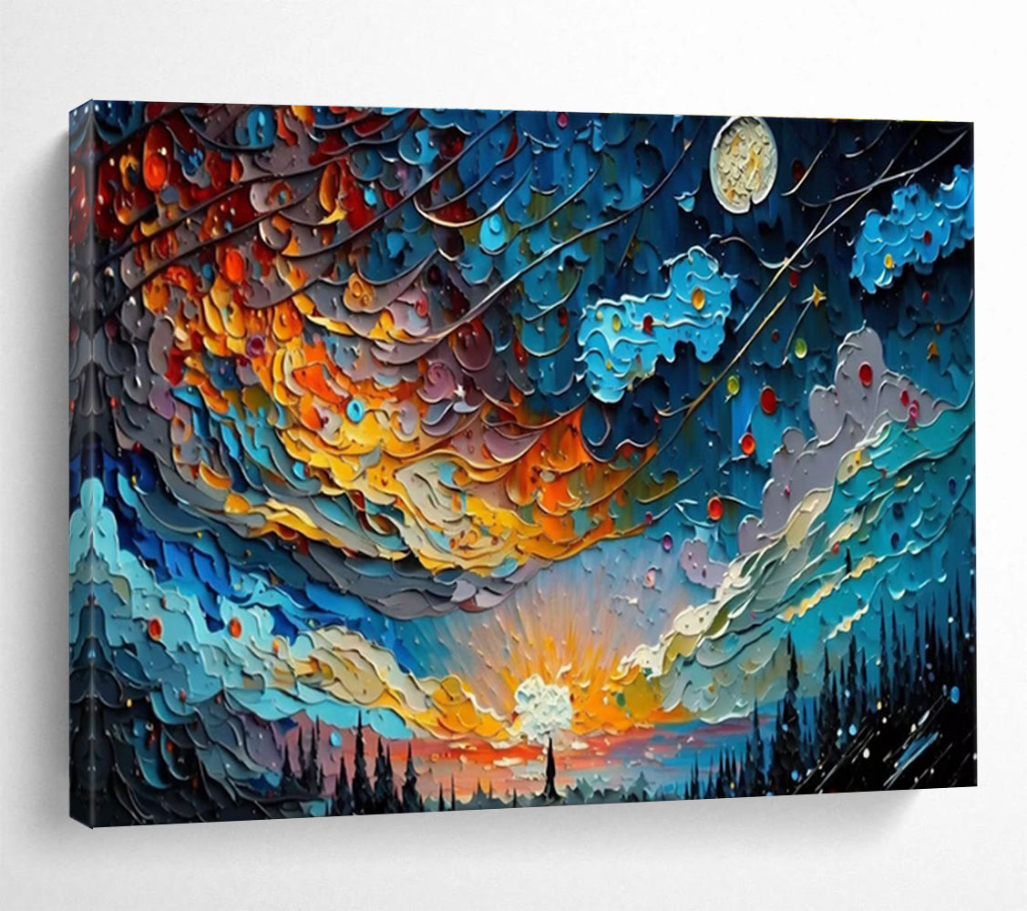 Dramatic Large Abstract Painting for Entryway & Living Room DKH878