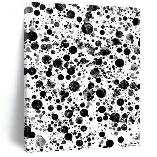 Black, Gray and White Dots "Cosmic Dots" Painting On Canvas HB256