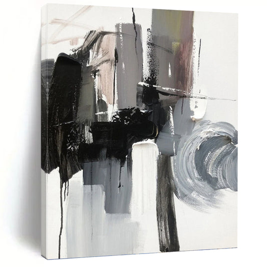 Dramatic Hand - Painted Textured Abstract Canvas for Hallway & Bar DKH1271