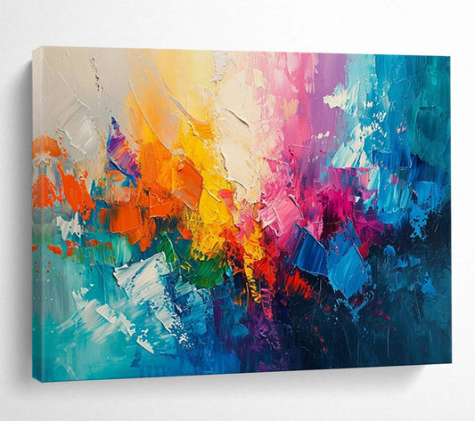Vibrant Abstract Symphony - Energetic Home Office Inspiration DLZ049
