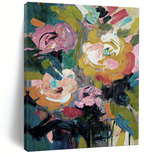 Whimsical Hand - Painted Textured Abstract on Canvas for Dining Room & Hallway DKH1355
