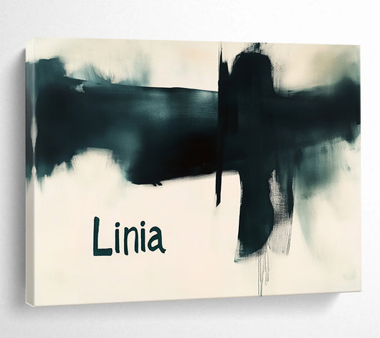 “Black Abstract ‘Linia’” - Black, white, Minimalist Abstract Painting HB0632