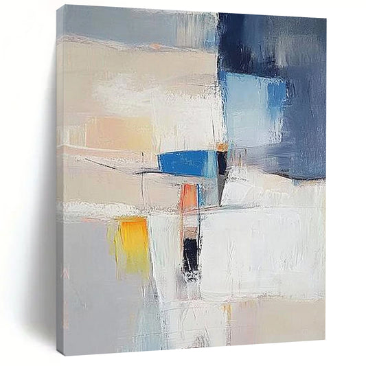 Contemporary hand-painted abstract artwork showcasing vibrant colors and dynamic shapes for a striking visual experience in any modern space. DLZ1761