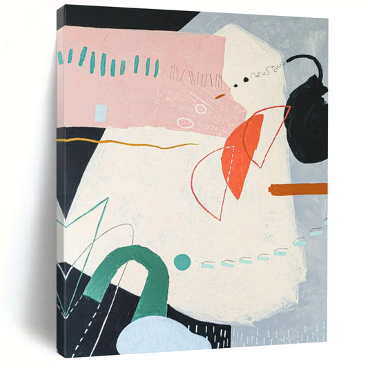 Exquisite Colossal Hand-Painted Abstract Canvases: Adorn Your Dining Room & Office LargeART2382
