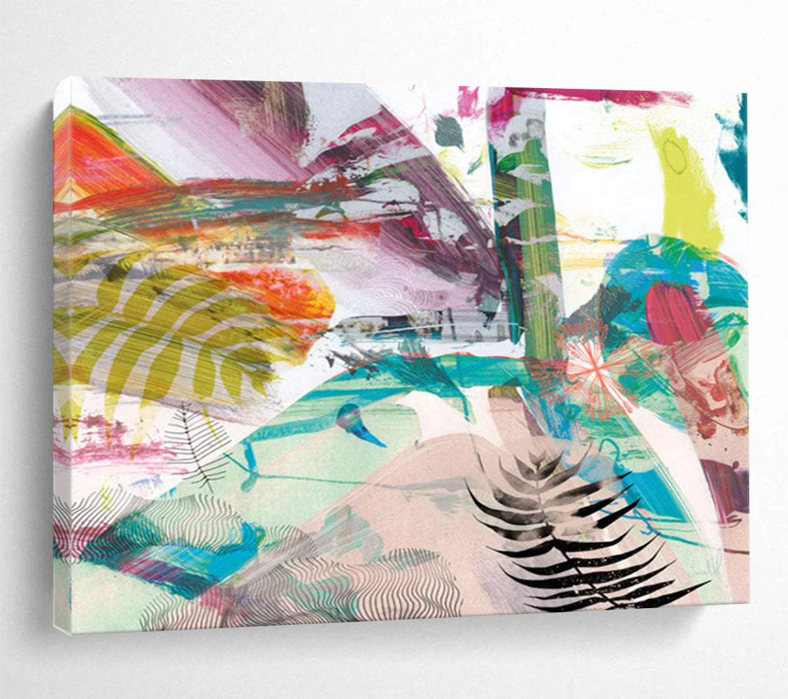 Vibrant Tropical Collage - Lively Dining Room Accent DLZ118