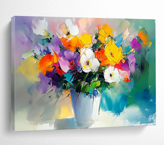 “Colorful Flower Bouquet” - Multicolor, Flower Bouquet, Impressionist - style HB1141
