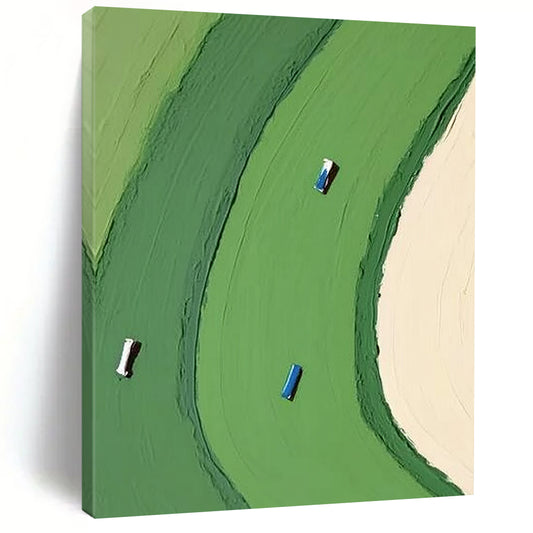 Contemporary hand-painted abstract artwork featuring bold colors and dynamic shapes that create an intriguing visual experience for modern decor. DLZ1781