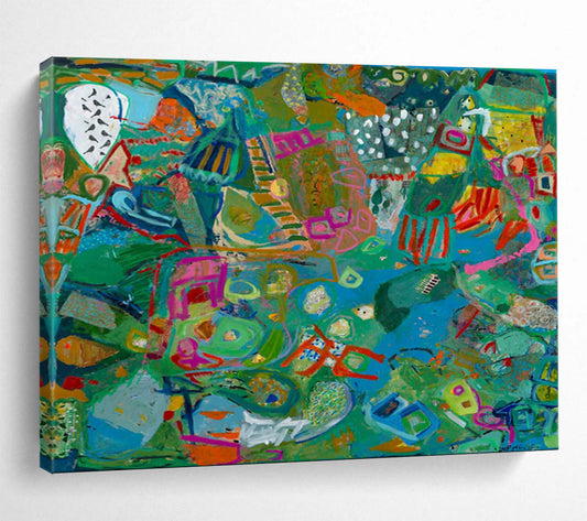 Colorful Abstract Landscape - Vibrant Living Room or Office Art DLZ235