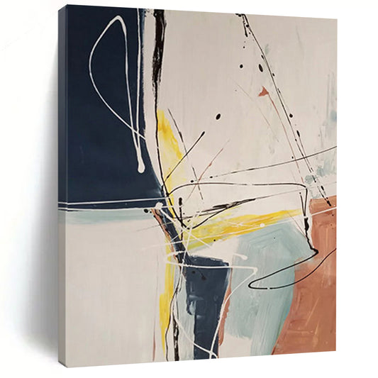 Extra - Large Hand - Painted Textured Custom Abstract Gemstone for Living Room and Hotel DTP037