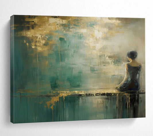 Woman by the Water Abstract - Serene Bedroom Reflection DLZ087