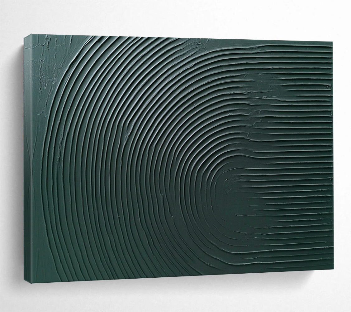 “Green Circular Textures” - Deep Greens, Textured Circular Patterns - Abstract Acrylic Painting HB1752