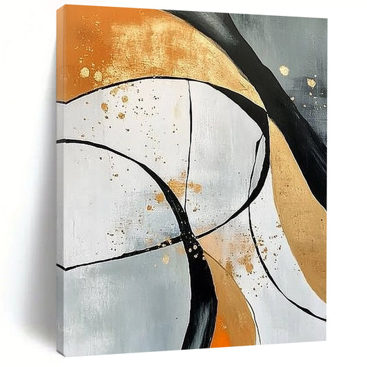 Contemporary hand-painted abstract artwork featuring vibrant colors and dynamic shapes perfect for modern decor. DLZ1767