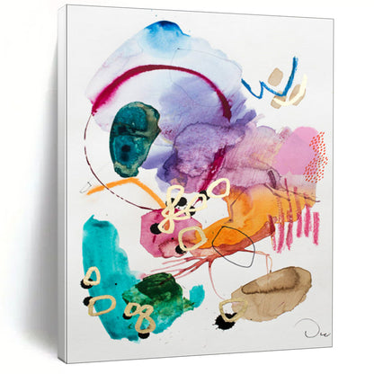 Large-Scale Hand-Painted Abstract Mural for Bedroom & Dining Room LargeART1869