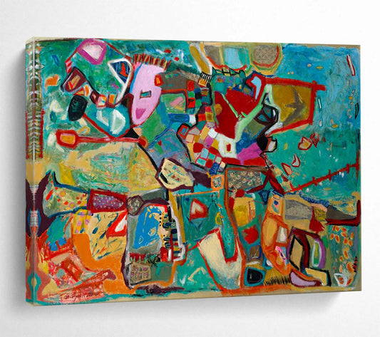 Colorful Abstract Collage - Bold Modern Living Room Focal Point DLZ233