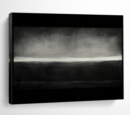 Muted Black and White Landscape - Serene Abstract Painting On Canvas HB0465