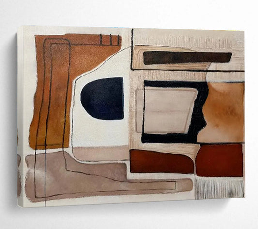 Large - Format Hand - Painted Textured Abstract Painting for Decorative Impact DKH655