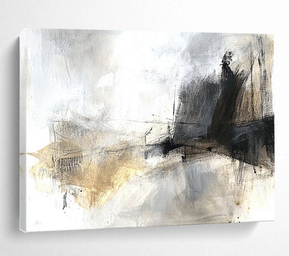 “Soft Gray - Beige Abstract” - Gray, Beige with Subtle Textures - Painting On Canvas HB1388