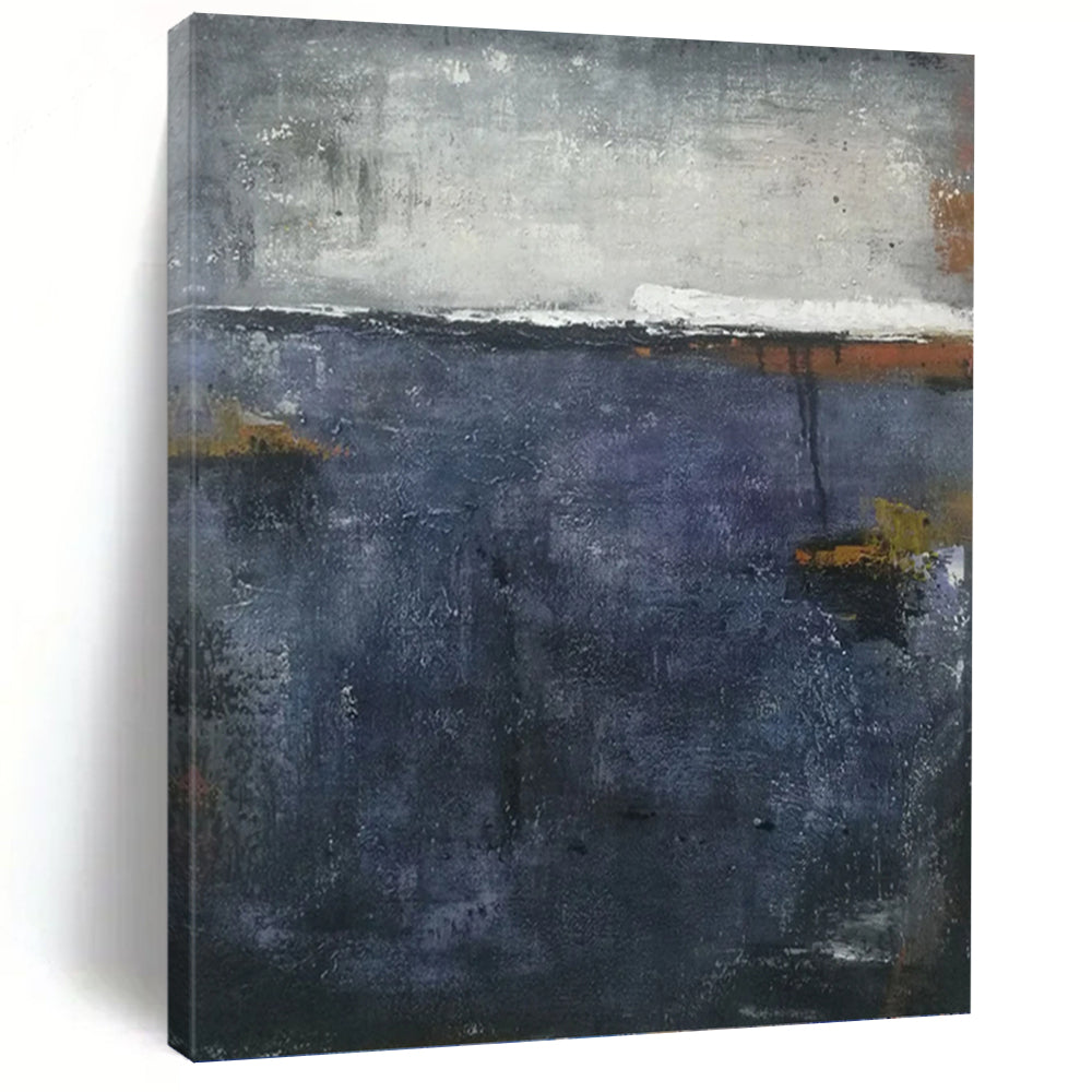 Lofty - Sized Vertical Hand - Painted Custom Abstract Requiem (with Dynamic Textures) for Office and Dining Room DKH1573