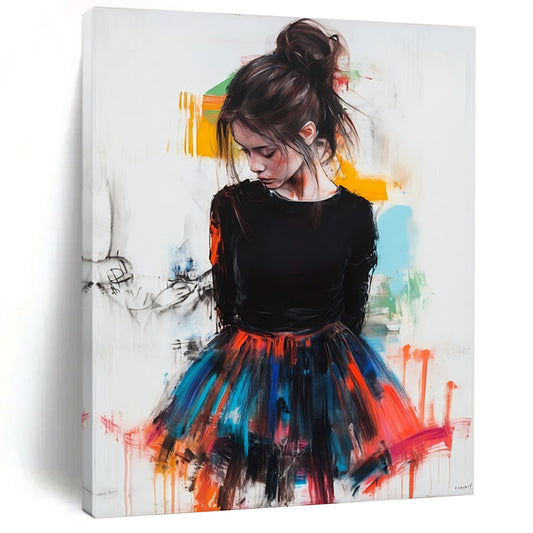 Contemporary hand-painted abstract art featuring vibrant colors and dynamic shapes designed to elevate modern spaces and inspire creativity. DLZ1576