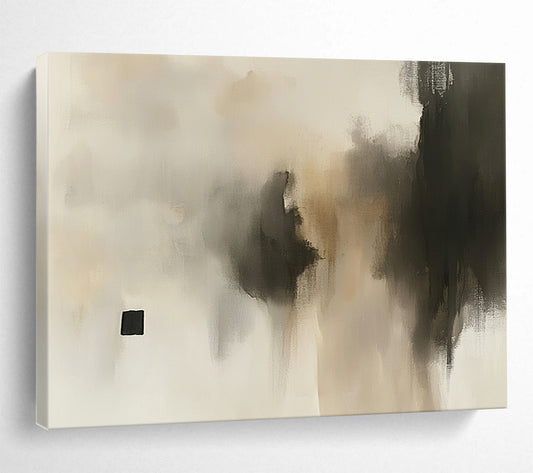“Neutral Mist” - Beige, Gray, Black, Subtle Textures - Minimalist Acrylic Painting HB1545