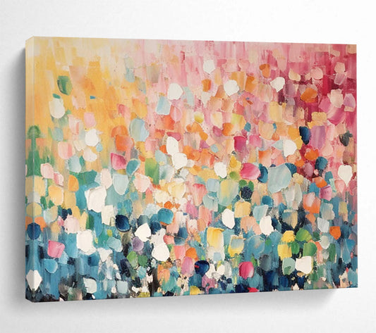 Colorful Dot - Matrix Abstract Art - Vibrant Living Room Centerpiece DLZ161