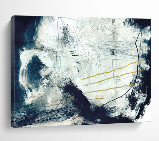 Black - White Line Abstract: A Focal Point for Modern Living Rooms DLZ141