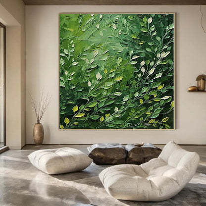 Grand Abstract Painting for Kids' Treehouse Interiors - Hand-Painted Mixed Media