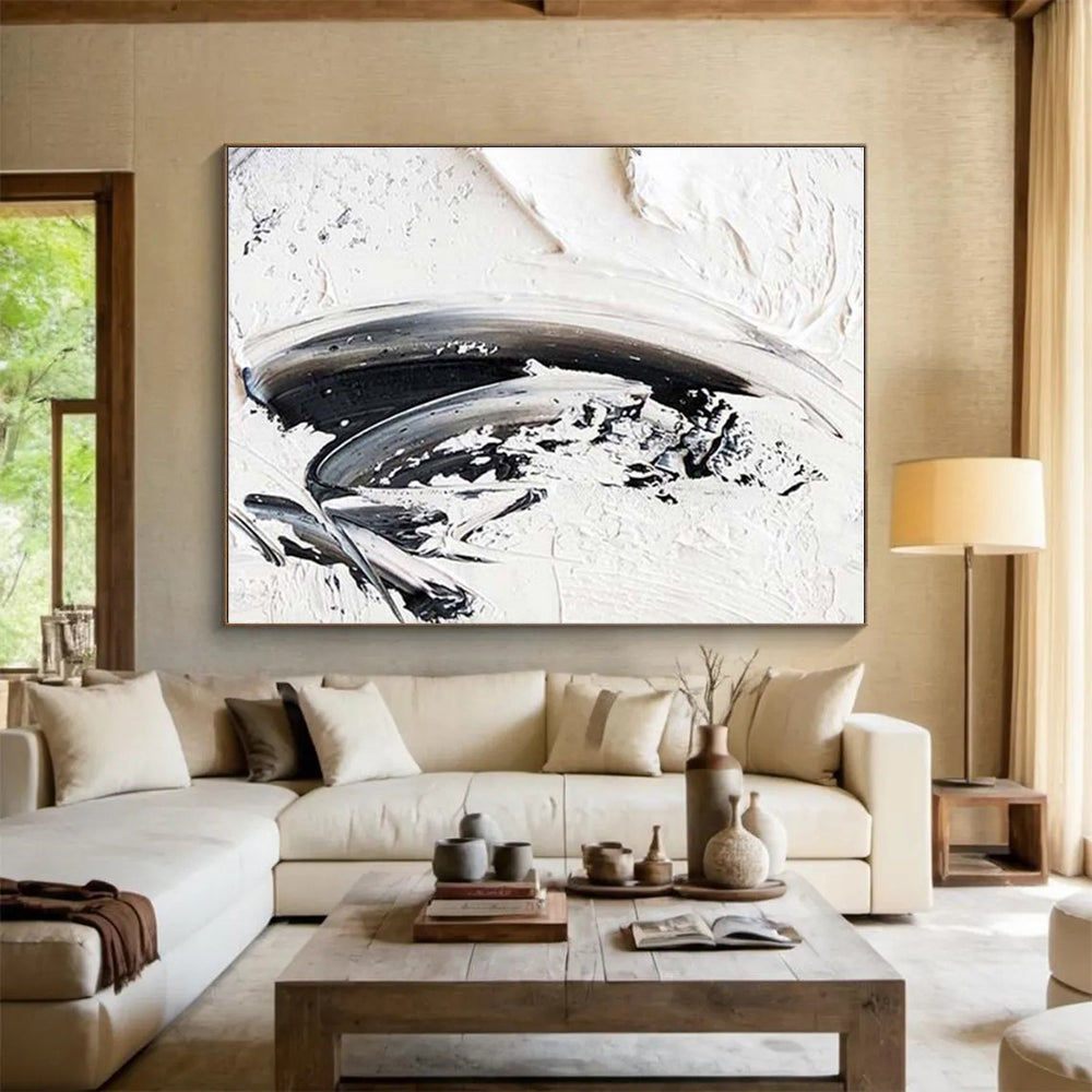 Monumental Abstract Painting for Kitchen Breakfast Nook Feature Wall