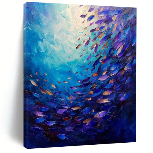 Gigantic Hand-Painted Modern Abstract Art for Family Home Library Reading Nooks